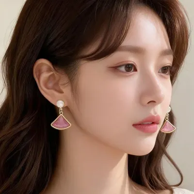 큐빅 원석 귀걸이 실버925 라운드엣지 이어링 데일리 선물 하객룩 실버