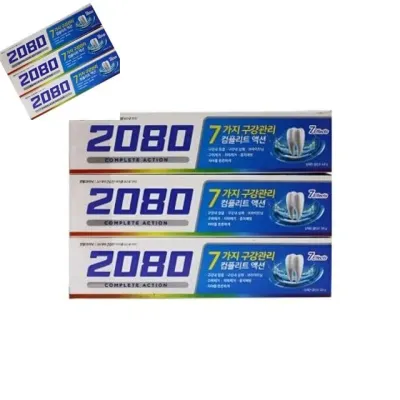 2080컴플리트액션쿨민트향치약 3입 튜브형 구강관리용 구취케어 덴탈세정