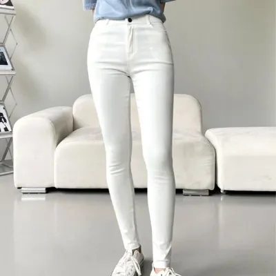 여성 쫀쫀한 스판 스키니 팬츠 2XL 1P 슬림핏 데일리 캐주얼 패션 바지
