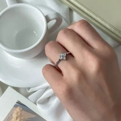 큐빅 허쉬 반지 웨이브 슬리브 더블 실버반지 ringset 반지 레이어드링 링반지 ring 패션반지 링세트