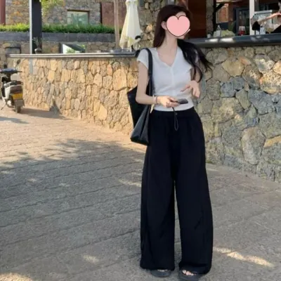 히든 뒷밴딩 와이드 슬랙스 페미닌룩 데일리룩 데이트룩