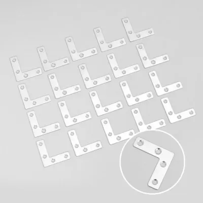 ㄱ자평철 세트 가구 리폼 보강 연결부품 고정지지대 20개입 목재용ㄱ자평철 ㄱ자꺽쇠 스텐