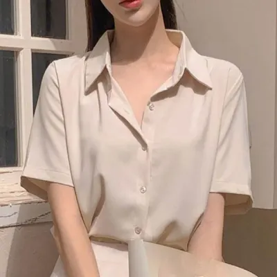 여자 반팔 블라우스 여성 여름 셔츠 구김 남방 셔츠 상의