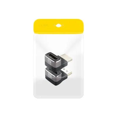 HDMI 8K 60Hz UHD 변환 어댑터 공간절약 연결 DC전원 쿨링팬 전자기기 2 1 꺾임 연장젠더 2종 세트 HDMI선