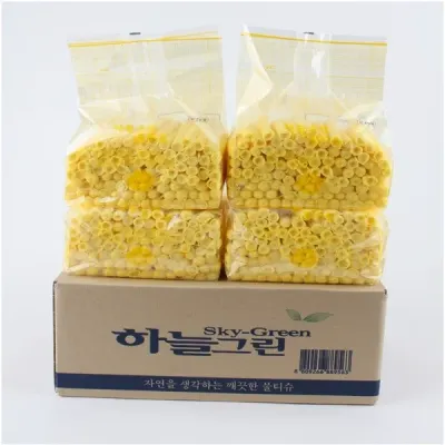 하늘그린 덕용물티슈 노랑 업소용 일회용 식당물수건 60g 400매/600매(220x190)