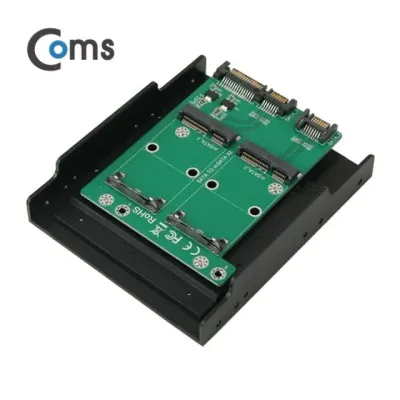 mSATA 멀티 2포트 to SATA 22핀 SATA 7핀 변환 컨버터 3.5형 가이드 저장장치 연결