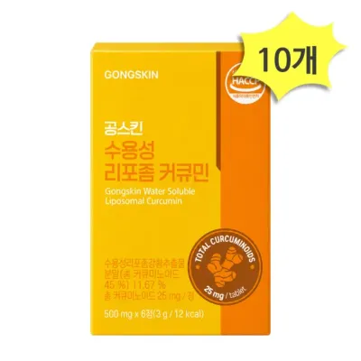 공스킨 수용성 리포좀 커큐민 10정 x 10개(총100정) 인도 강황 추출물