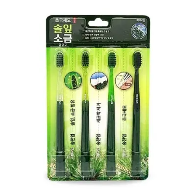 송천염 초극세 사모 세균막 제거 솔잎 소금 함유 칫솔 치솔 틈새 세정 어금니 은나노