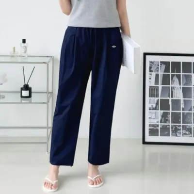 데일리 일자바지 미넬스 더블핀턱 워싱면