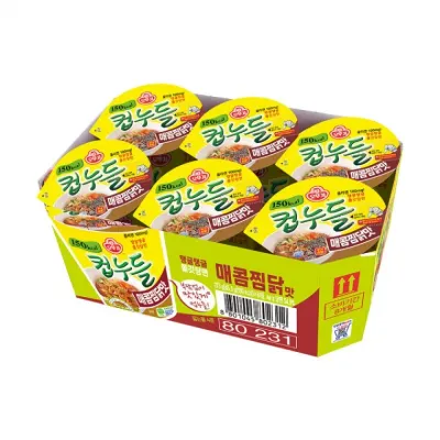 오뚜기 컵누들 매콤찜닭맛 소컵 45.5g6개