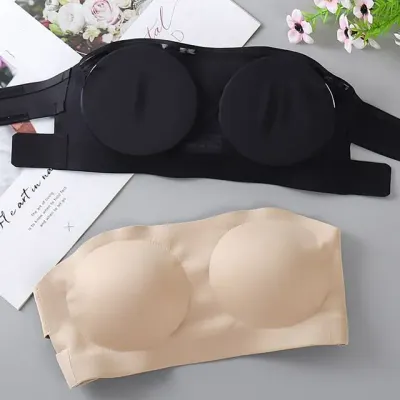 블랙 베이지 튜브탑 브라 패드 여름 속옷