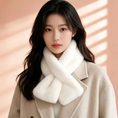 숏 페이크퍼 목도리 머플러 겨울 데일리 출근룩 감성 스타일 미니멀 선물용 아이템