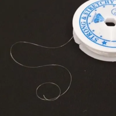 1롤(15m) 0.6mm 투명 우레탄 줄 비즈 공예 탄성 끈 팔찌 반지 낚시줄 구슬 스트랩