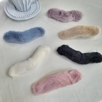 공주세상 밍크 페이크 퍼 악어 겨울 올림머리 반머리 헤어 집게핀 대형 삔