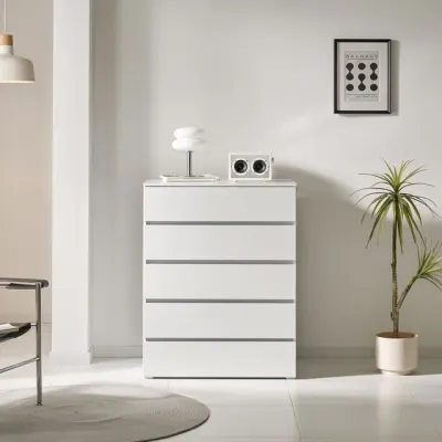 P3495 화이트 5단 서랍장 800