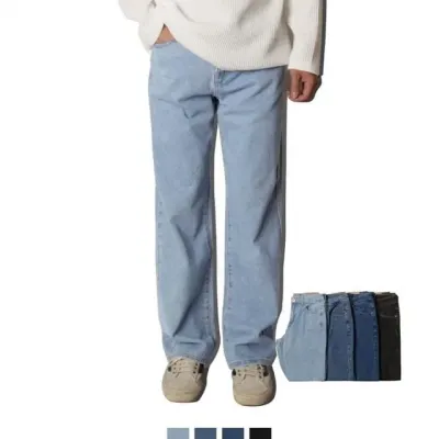 팬츠룩 와이드핏 여름 스판 데일리 남성 데님 남자