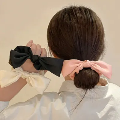 [꿀템박사] 러블리한 디자인 리본 곱창밴드 묶음 헤어 로우번 머리끈 머리 헤어밴드