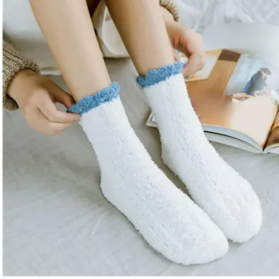 뽀글이 보송보송한 두꺼운 배색 뽀글이양말 삭스 따뜻한양말 패션 수면