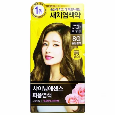 새치 염색약/미장센 샤이닝칼라 8G 밝은갈색
