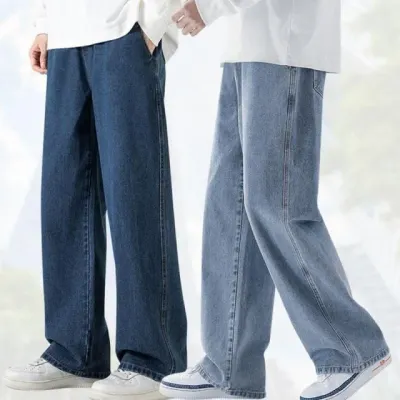 남성 청바지 세미 와이드 데님 팬츠 연청 진청 흑청 바지
