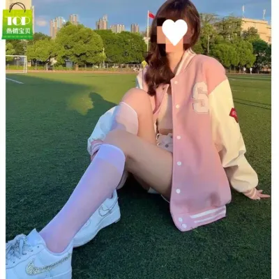여자 자켓 점퍼 봄 가을 간절기 여자 오버핏 야구점퍼 a9 빈티지 대학 스타일 플리스 안감
