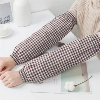 밴딩 체크 무늬 팔 토시 농작업 원예 작업 토시 데일리