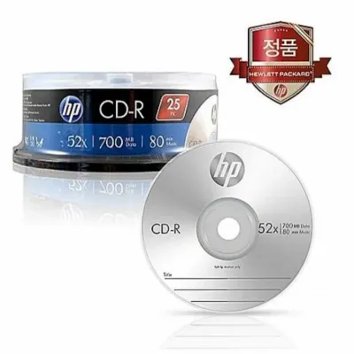 HP CDR 52X 25P벌크 700MB 80min 박스 (12개입) 공CD 미니CD 미니디스크