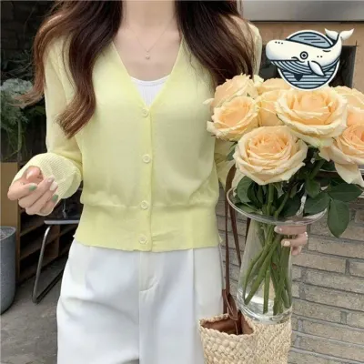 가벼운 여름 필수 아우터 부드러운 비침 용 숄 그물 가디건 썸머 루즈핏 얇은 볼레로 크롭
