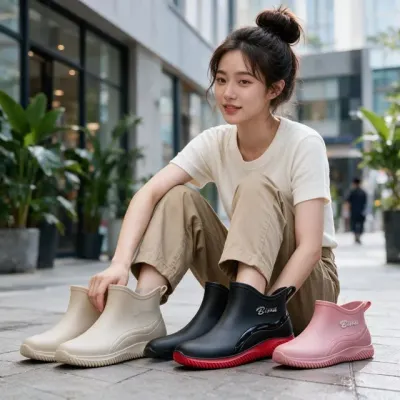 레인부츠 남성 여성 앵클장화 소프트 장마철 신발 비오는날 등하교