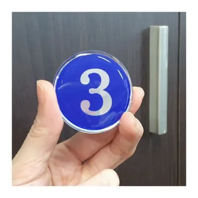 식탁 번호 스티커 행사 원형 좌석 교육 48mm 1-50 부착 회의 블루