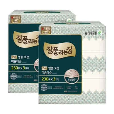 잘풀리는집 로션 미용티슈 각티슈 230매 3입 2팩