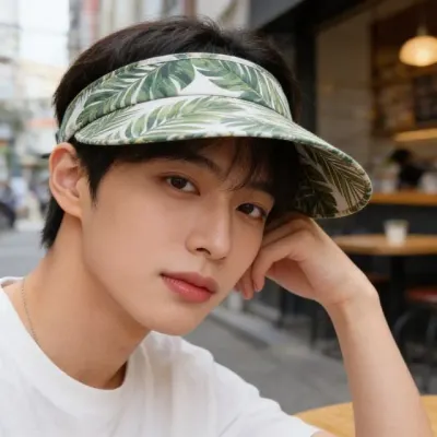 썬캡 썬바이저 모자 나뭇잎 보카시 밴딩 등산 트레킹 캠핑 야외활동 바캉스