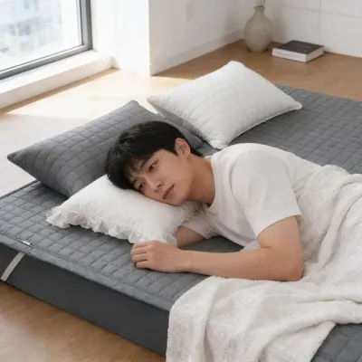 패밀리 침대패드 고정밴드 누빔 커버 침대 퀸 킹 거실 침실 인테리어