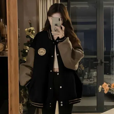 여자 자켓 점퍼 봄 가을 간절기 여자 오버핏 야구점퍼 a11 가을 겨울 여성용 게으른 스