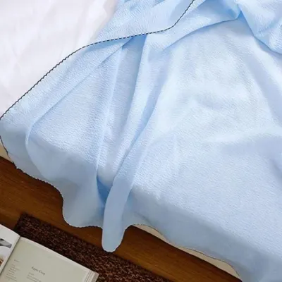 여름 얇은 순면 홑겹 이불 블루 슈퍼싱글 냉감 침구 단품