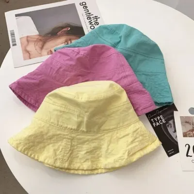 버킷햇 여름 벙거지모자 여성 면 얇은 챙 휴가용 사파리 모자 햇빛가리개