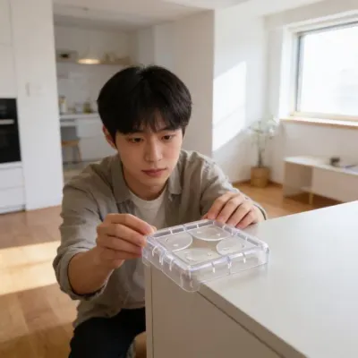 투명 쿠션가드 아이방 거실 가구 안전용품 모서리커버 4P