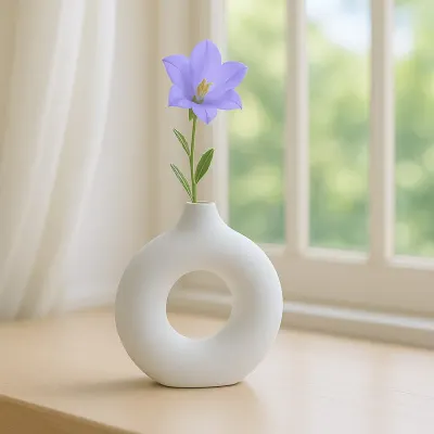 루미 도자기 인테리어 꽃병 화이트 오브제 화병