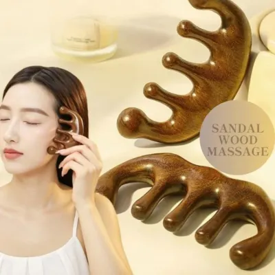 백단향 우드 괄사마사지기 림프 순환 두피 바디 경락