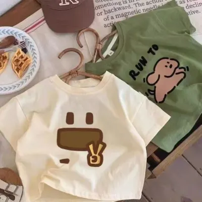 키즈반팔티 어린이집 단체티 순면 남녀 아동 반팔 티셔츠 여름 신상 어린이 아기 세련된 캐주73
