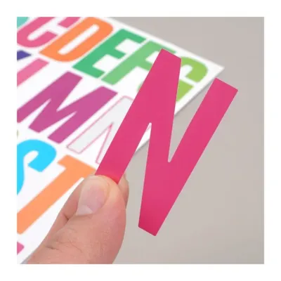 5.1cm 대형 알파벳 흰색 투명 검정 영문 라벨 부착 레터링 DIY 스티커