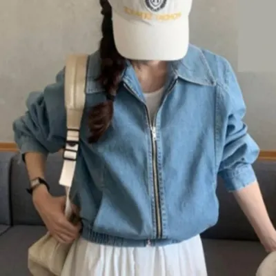 여성 여자 봄 간절기 데일리 아메리칸 빈티지 캐주얼 데님자켓 청 집업 자켓 코디