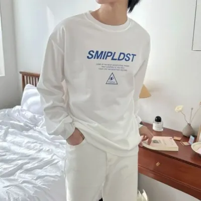 맨투맨 긴팔 티셔츠 오버핏 무지 홈웨어 남녀공용 쭈리 상의