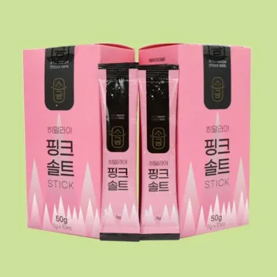 1통(5gx10봉) 파우치 히말라야핑크솔트 히말리아소금 봉지 스틱 휴대용 캠핑용 솔트