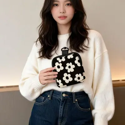 플라워 미니 동전지갑 파우치 소품 정리 카드지갑 여행용 악세사리 보관함