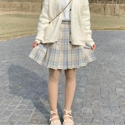 학생 교복 치마 체크 플리츠 스커트 교복치마 학생복 중학생
