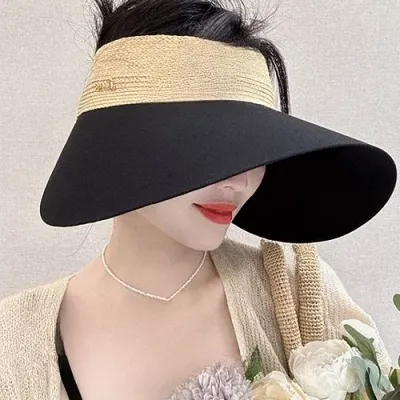 여성 자외선차단 여름 넓은 챙 모자 썬캡