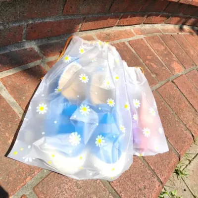 꽃무늬 반투명 여행용 수납백 정리 파우치