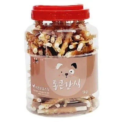 강아지 치킨 간식 1kg 강아지 우유 간식 애완견 반려견 사사미 대용량 건조 오리 육포 스틱