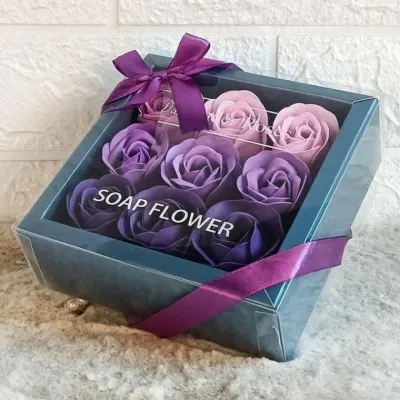 9송이 비누 장미꽃 상자 선물 기념일 발렌타인 졸업식 장미꽃 졸업식 기념일 비누꽃 플라워 발렌타인